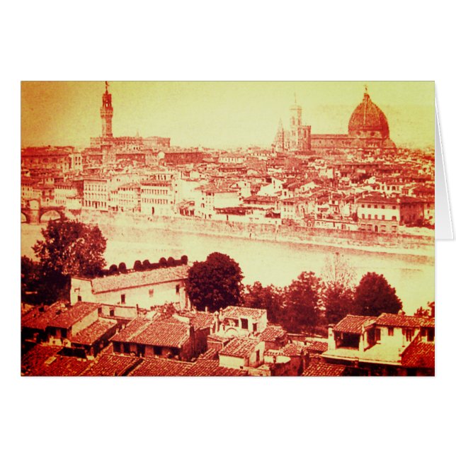 FIRENZE - ANTIQUE FLORENCE PANORAMIQUE VIEW 1859 (Devant horizontal)