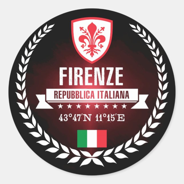 Firenze Classic Round Sticker (Front)