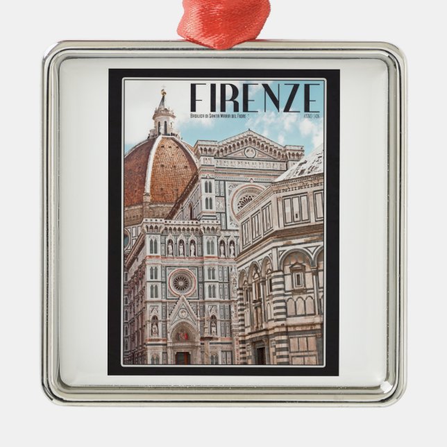 Firenze Duomo Metal Ornament (Front)