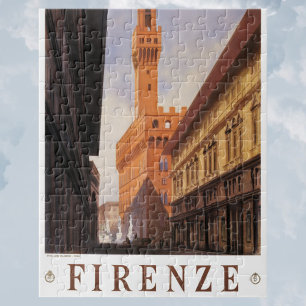 Firenze, Florence, Palazzo Vecchio, Vintage Italy Jigsaw Puzzle