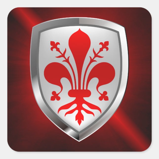 Firenze Mettalic Emblem Square Sticker (Front)