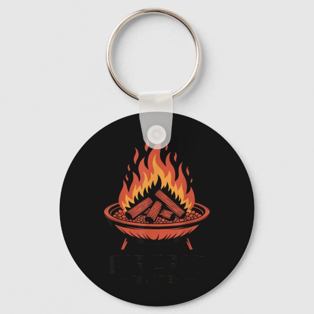 Firepit Master Camping Campfire Camper Fire Pit Keychain (Front)