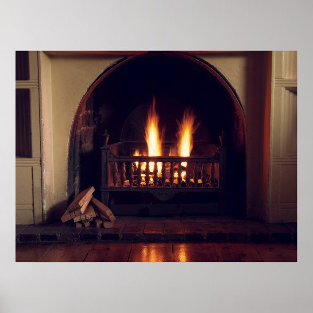 Fireplace at home poster (Front)