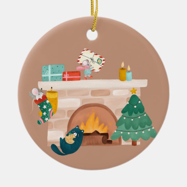 Fireplace Ceramic Ornament (Front)