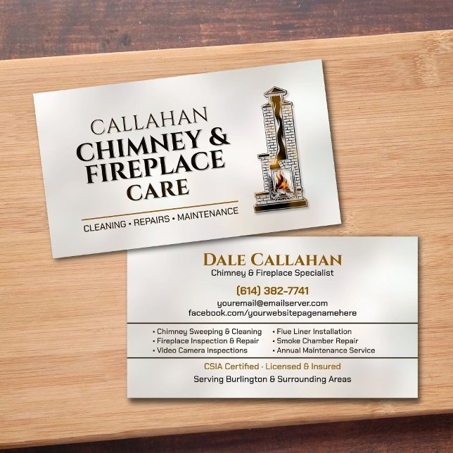 Fireplace & Chimney Services Business Card (Creator Uploaded)