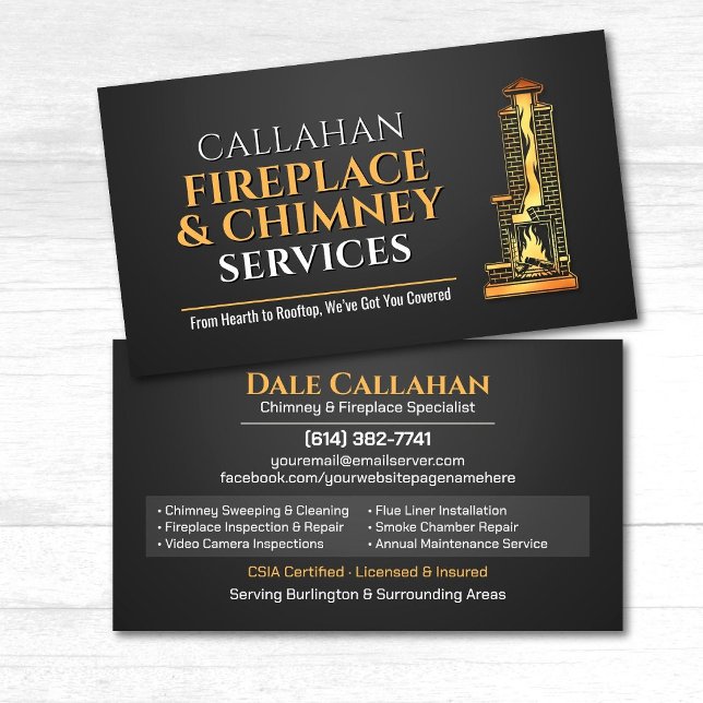 Fireplace & Chimney Services Business Card (Creator Uploaded)