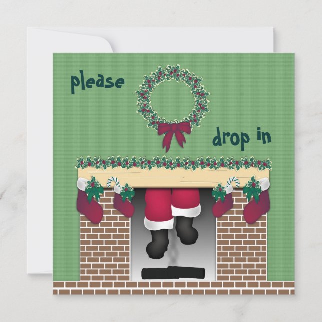Fireplace Santa Invitation (Front)