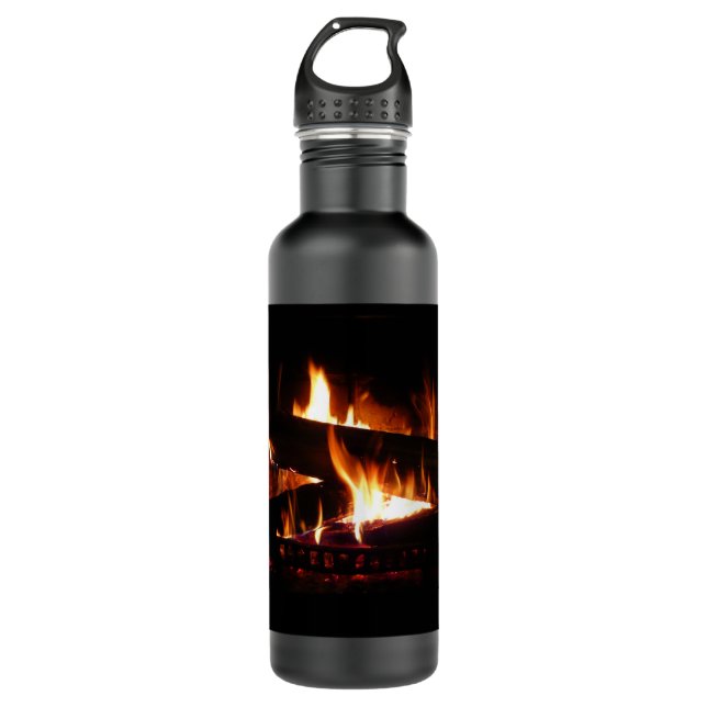 Fireplace Warm Winter Scene Photography 710 Ml Water Bottle (Front)