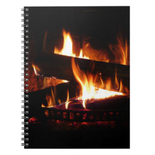 Fireplace Warm Winter Scene Photography Notebook