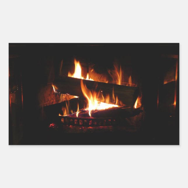 Fireplace Warm Winter Scene Photography Sticker (Front)