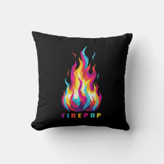 FIREPOP Colorful Polygonal Fire Throw Pillow