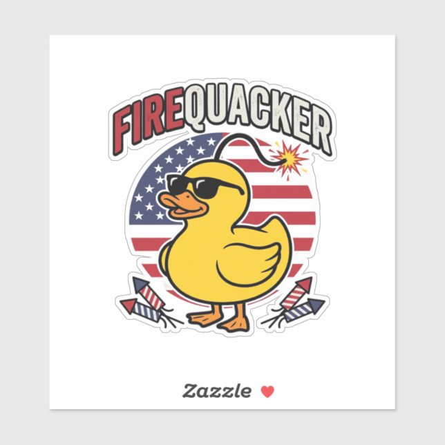 Firequacker Patriotic Duck Fireworks Vector Design (Sheet)