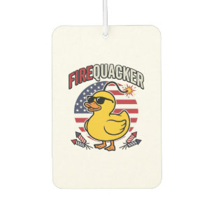 Firequacker Patriotic Duck Fireworks Vector Design Air Freshener