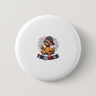Firequacker Patriotic Duck Vintage Shirt Design_1 2 Inch Round Button