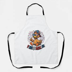 Firequacker Patriotic Duck Vintage Shirt Design_1 Apron