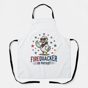 Firequacker Patriotic Duck Vintage Shirt Design_1 Apron