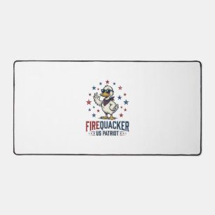 Firequacker Patriotic Duck Vintage Shirt Design_1 Desk Mat