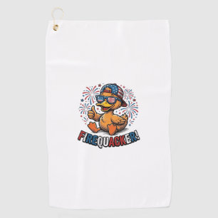 Firequacker Patriotic Duck Vintage Shirt Design_1 Golf Towel