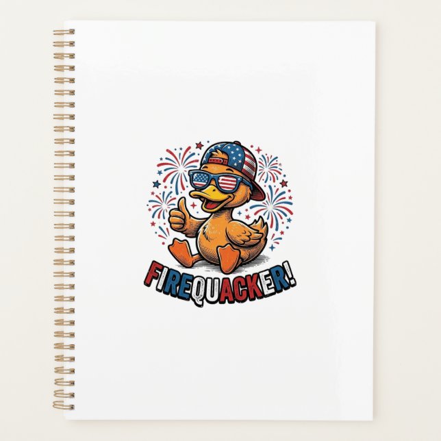 Firequacker Patriotic Duck Vintage Shirt Design_1 Planner (Front)