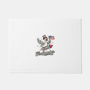FireQuacker Patriotic Goose Vintage 4th of July De Doormat