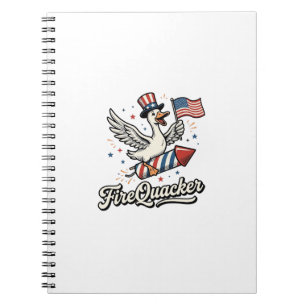FireQuacker Patriotic Goose Vintage 4th of July De Notebook