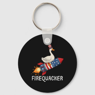 Firequacker Shirt, Funny Goose 4th Of July Shirt  Keychain