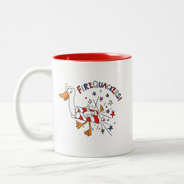 Firequackers 4 juillet Canard Coffee Mug (Gauche)
