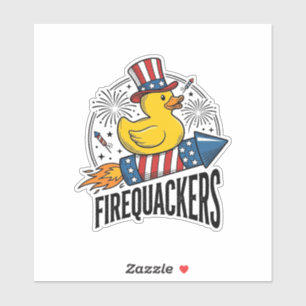Firequackers Patriotic Duck Firework Shirt Design_