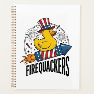 Firequackers Patriotic Duck Firework Shirt Design_ Planner