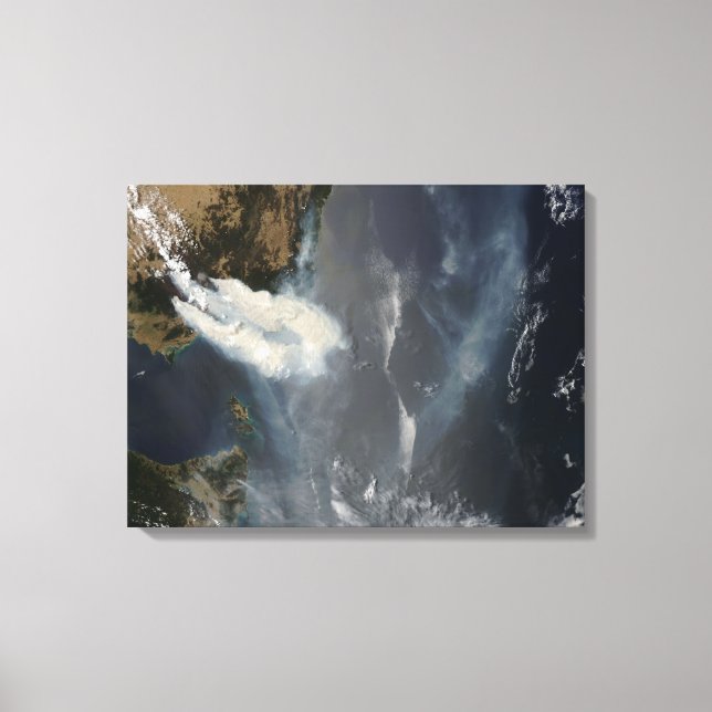 Fires and smoke in southeast Australia Canvas Print (Front)
