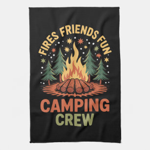 Fires Friends Fun Camping Kitchen Towel