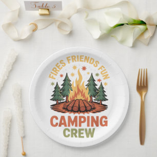 Fires Friends Fun Camping Paper Plate
