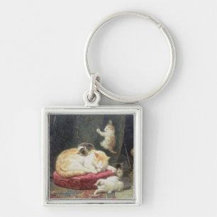 Fireside Bliss (oil on panel) Keychain
