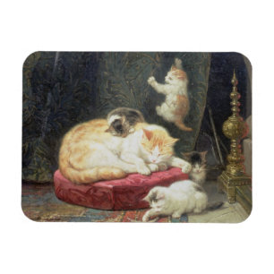 Fireside Bliss (oil on panel) Magnet