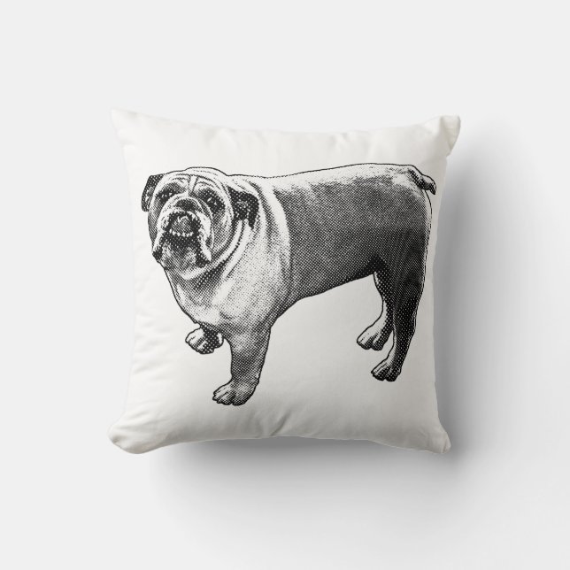 Fireside Bulldog Accent Throw Pillow (Front)