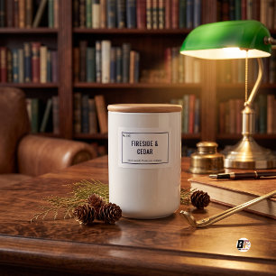 Fireside Cedar Minimalist Typography Navy Food Label