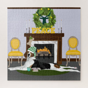Fireside Coonhound Jigsaw Puzzle