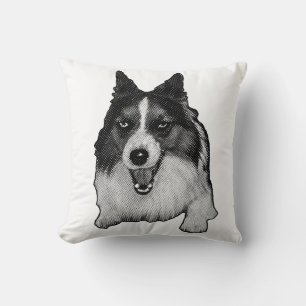 Fireside Corgi Accent Throw Pillow