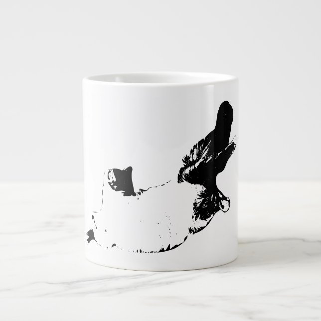 Fireside Phantom Cat Large Coffee Mug (Front)