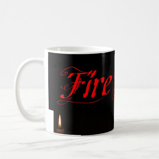 Firestarter Candles Burning in the Dark Coffee Mug (Left)