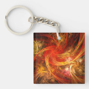 Firestorm Abstract Art Keychain