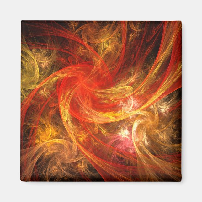 Firestorm Abstract Art Square Magnet (Front)
