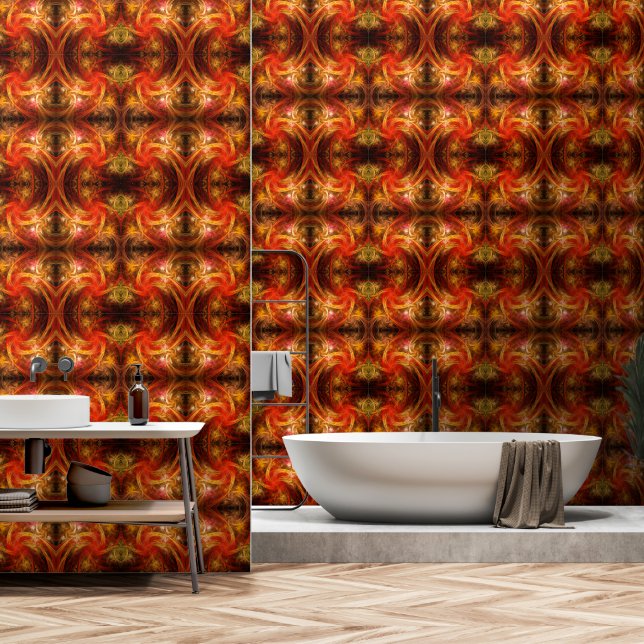 Firestorm Abstract Art Wallpaper (Bathroom)