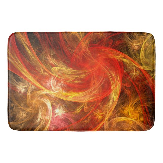 Firestorm Nova Abstract Art Bath Mat (Front)