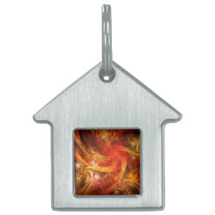 Firestorm Nova Abstract Art House Pet ID Tag
