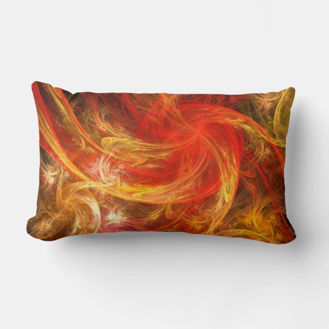 Firestorm Nova Abstract Art Lumbar Pillow (Front)