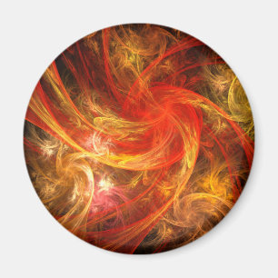 Firestorm Nova Abstract Art Round Magnet