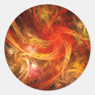 Firestorm Nova Abstract Art Round Sticker