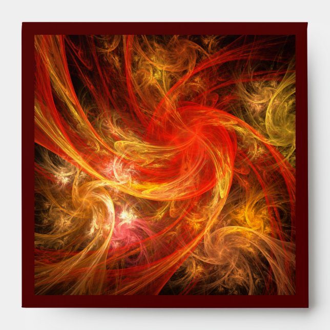Firestorm Nova Abstract Art Square Envelope (Front)