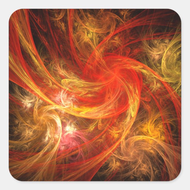 Firestorm Nova Abstract Art Square Sticker (Front)